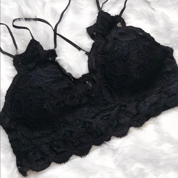 RESTOCKED Lena Crochet Lace Bralette - Black - Picture 2 of 5